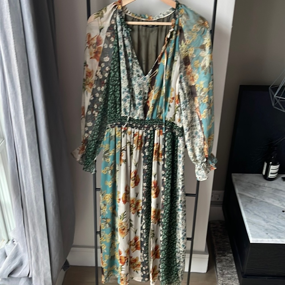 zara floral maxi dress